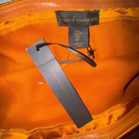 House of Harlow 1960 Size Large Cocktail dress Silky Satin Fabric in Rich Amber - Picture 6 of 15